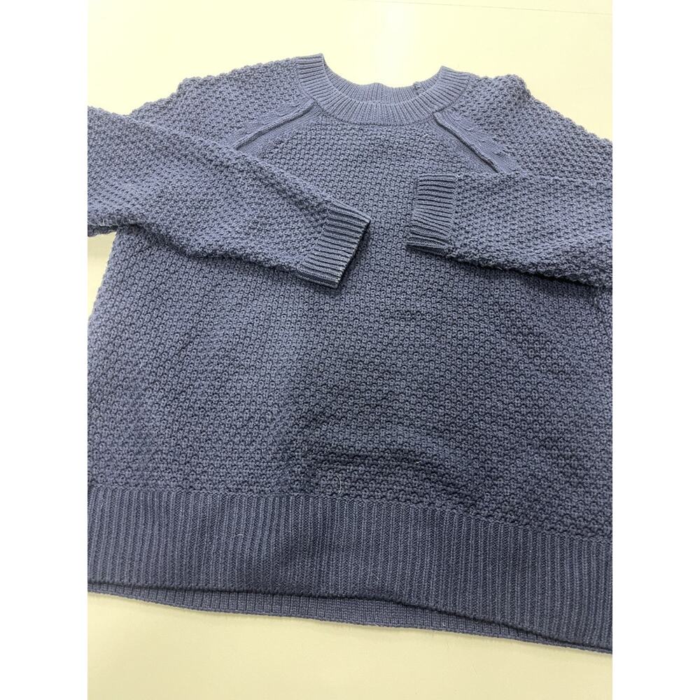 GAP Womens Sweater M Chunky Knit Blue Cotton Crew Neck Preppy